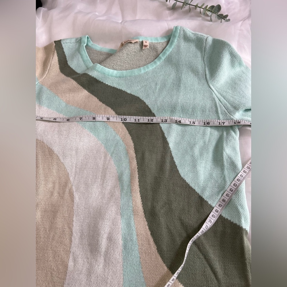 Soft Surroundings Sweater Womens XS Nina Aqua Marble Tunic Double Knit Com - Picture 10 of 13
